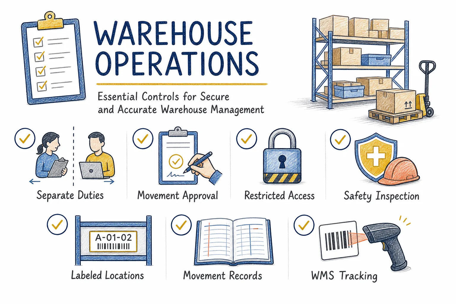 Warehouse Operations checklist infographic