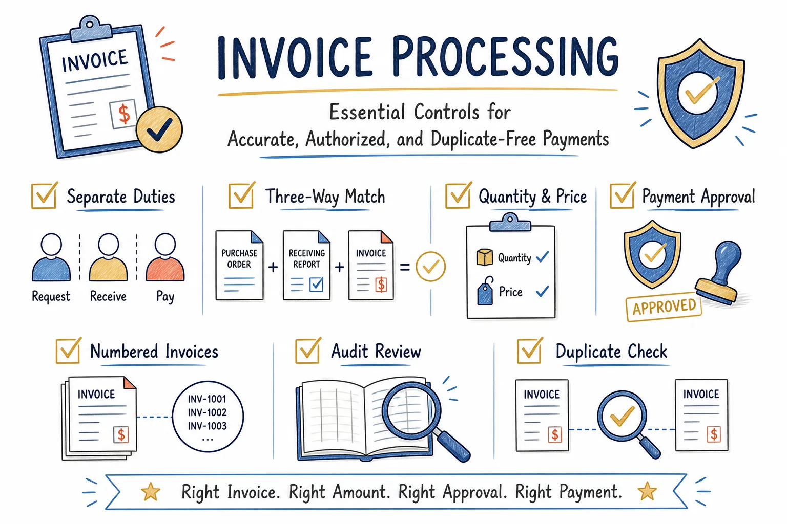 Invoice processing approval controls