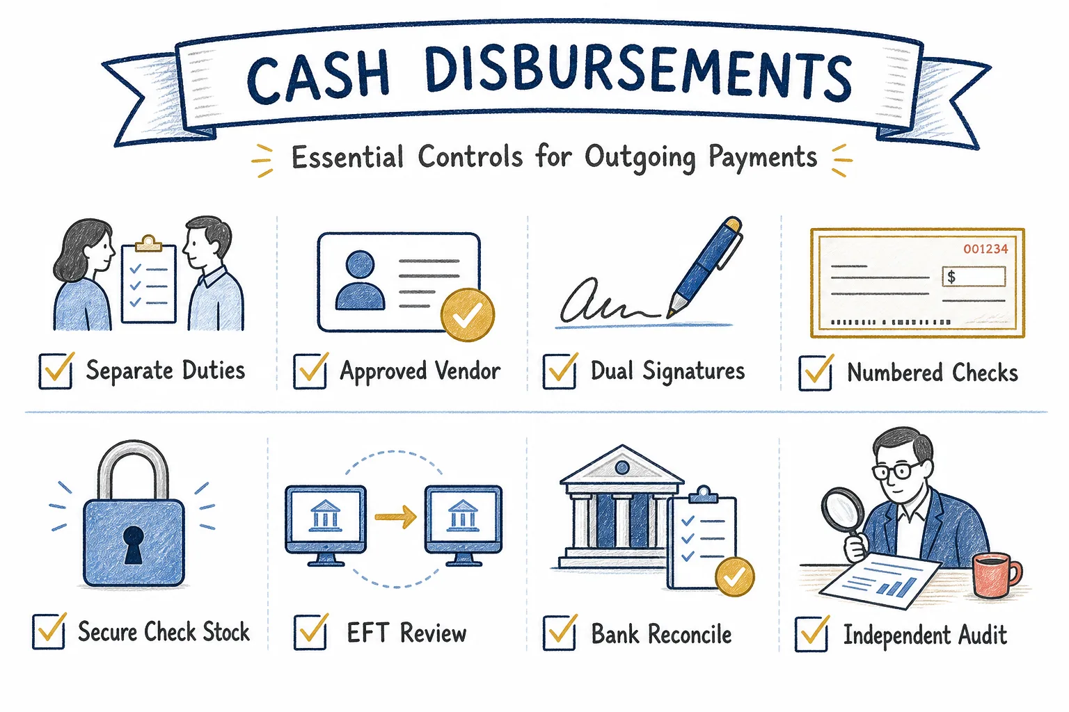 Cash Disbursements checklist infographic